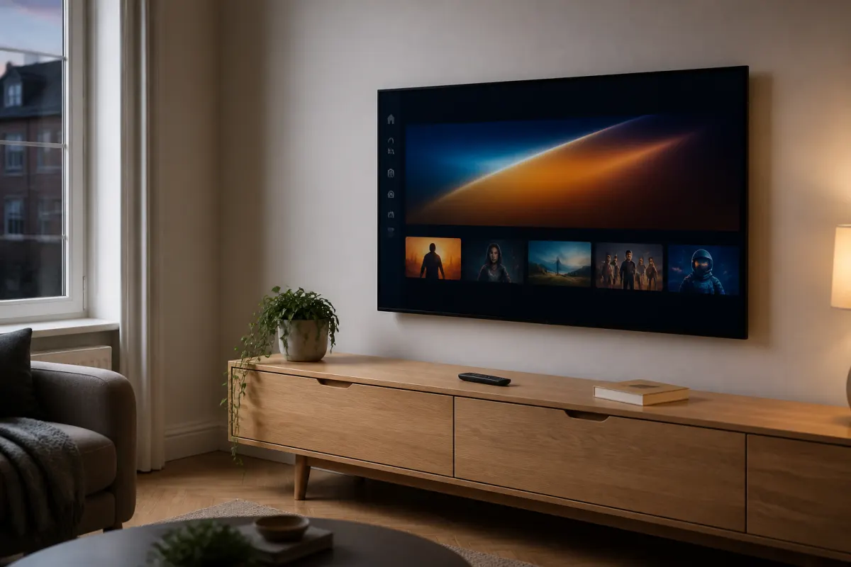 Living room TV ready for IPTV Gang setup
